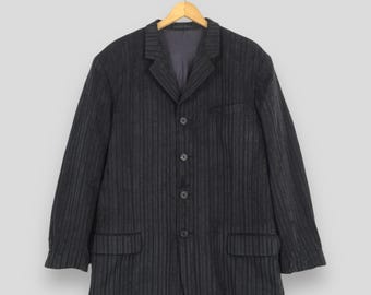 Vintage Comme Des Garcons Blue Striped Coat Blazer Small Comme Des