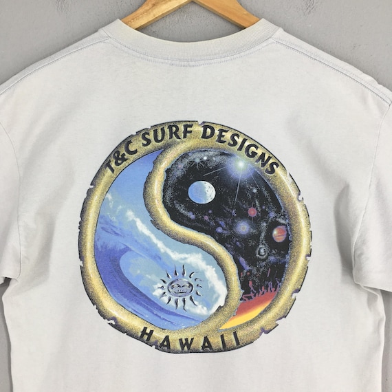 デザイン◎90s 【USA製】T&C タウカン　オールドサーフ　vintage 90s USA製 タウカン オールドサーフ シングルステッチT 陰陽