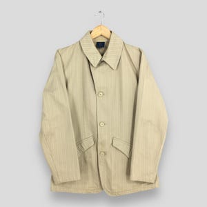 Vintage des années 90 Rageblue japonais ouvriers beige veste moyenne corvée sanforisée veste Français Workwear manteau grange champ veste en jean bouton taille M