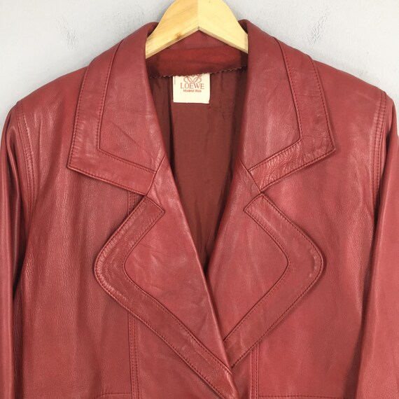 Vintage Loewe Madrid Made in Spain Leather Double Breasted Coat