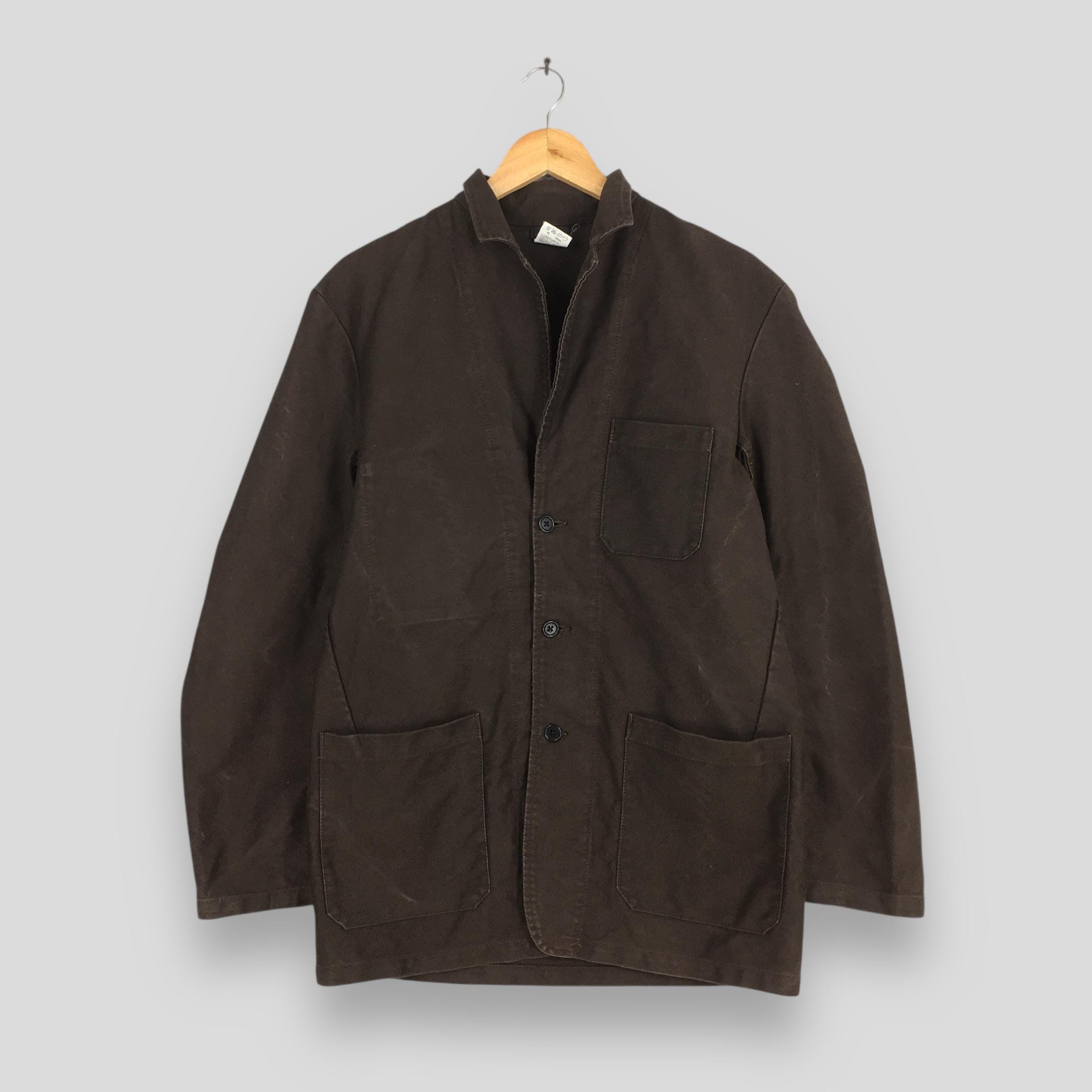 sin_69  90s旧タグ フランス製 VETRA リネン プルオーバー Vintage 1990's Vetra France Moleskin Workers Jacket Medium Brown