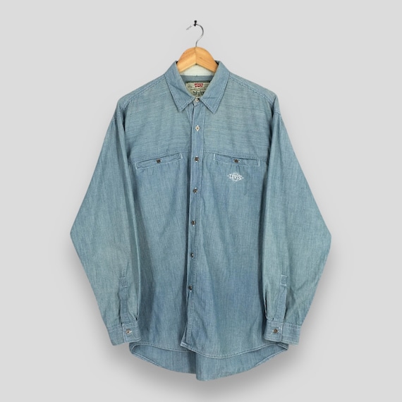 Vintage 90s Levis Jeans Striped Flannel Green Shirt Medium Levis Stripes Rustic Long Sleeve Flannel Levis Button Down Cotton Oxfords Size M