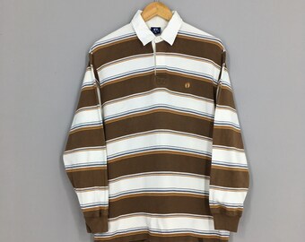 brown striped polo