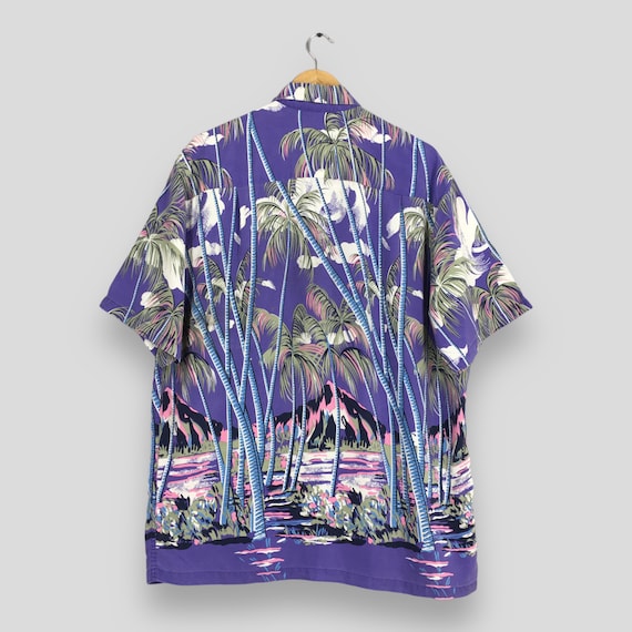 Rayon Men's Hawaiian Shirt with Loulu Palm Leaf Print