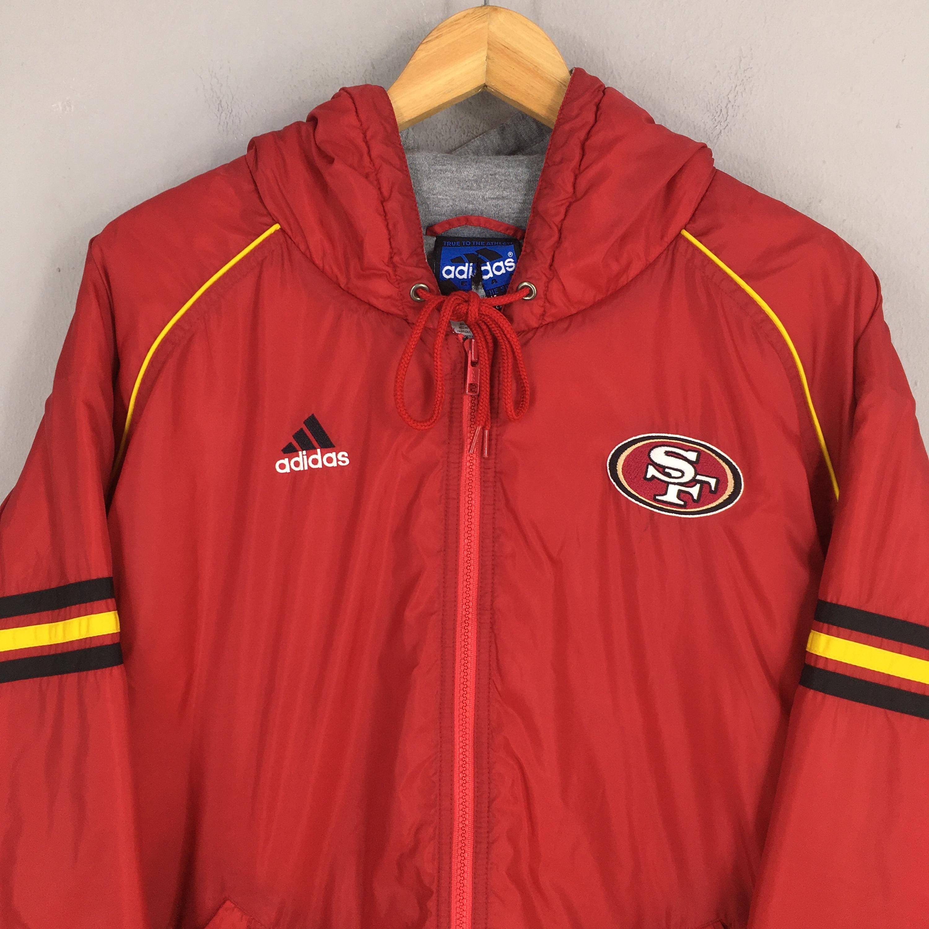  90sレッド ジャージ USA製 Vintage Adidas San Francisco 49ers NFL Hoodie Jacket Large 1990's