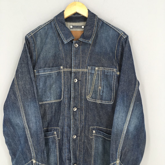 Vintage Gap Denim Worker Jacket Medium Workwear Frenchwork Gap 