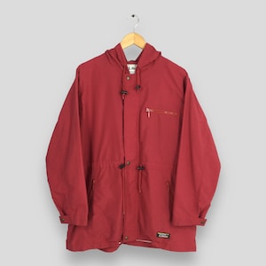 Vintage LL Bean Red Hoodie Jacket XLarge 90s LL Bean Windbreaker Ll Bean Warm Up Zipper Jacket Ll Bean Outdoor Outerwear Hiking Size XL