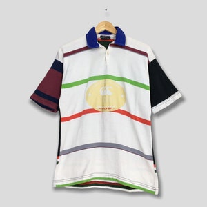 Canterbury New Zealand Men Small Multicolor Rugby Shirt Vintage All Black Canterbury Stripe World Cup France Rugby Shirt Size S