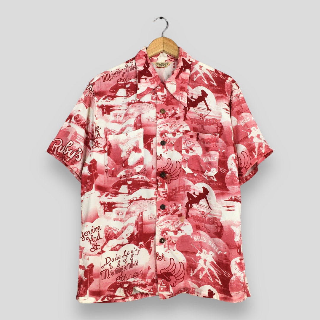 Vintage Real Mccoys Japan Hawaii Rayon Shirt Medium Japanese