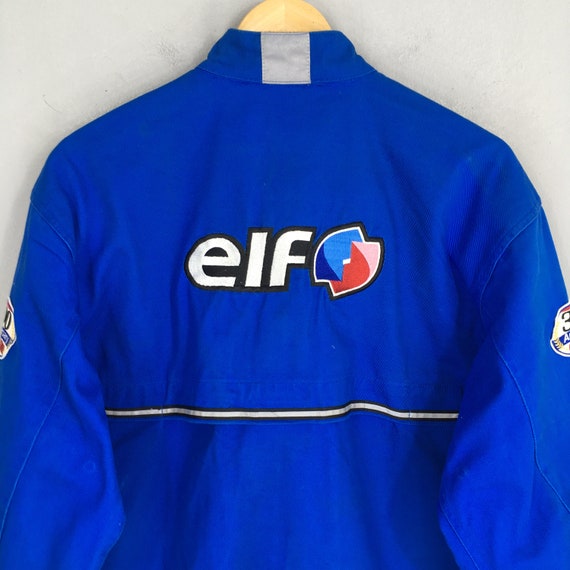 Vintage 90's Elf Bikers Jacket Elf Riders Motorsports Blue Jacket