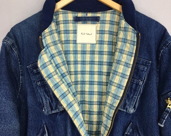 Karl Helmut ジャケット Vintage Karl Helmut Bomber Denim Jacket Large 90s Japanese