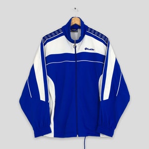 Vintage 90&#39;s Lotto Windbreaker Jacket Small Lotto Sportswear Lotto Tennis Track Jacket Blue Zip Up Training Jacket Size S