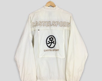 Vintage Jean Charles Castelbajac Sport Windbreaker Jacket Large 1990s JC Castelbajac Paris Windbreaker Castel Sport White Jacket Size L
