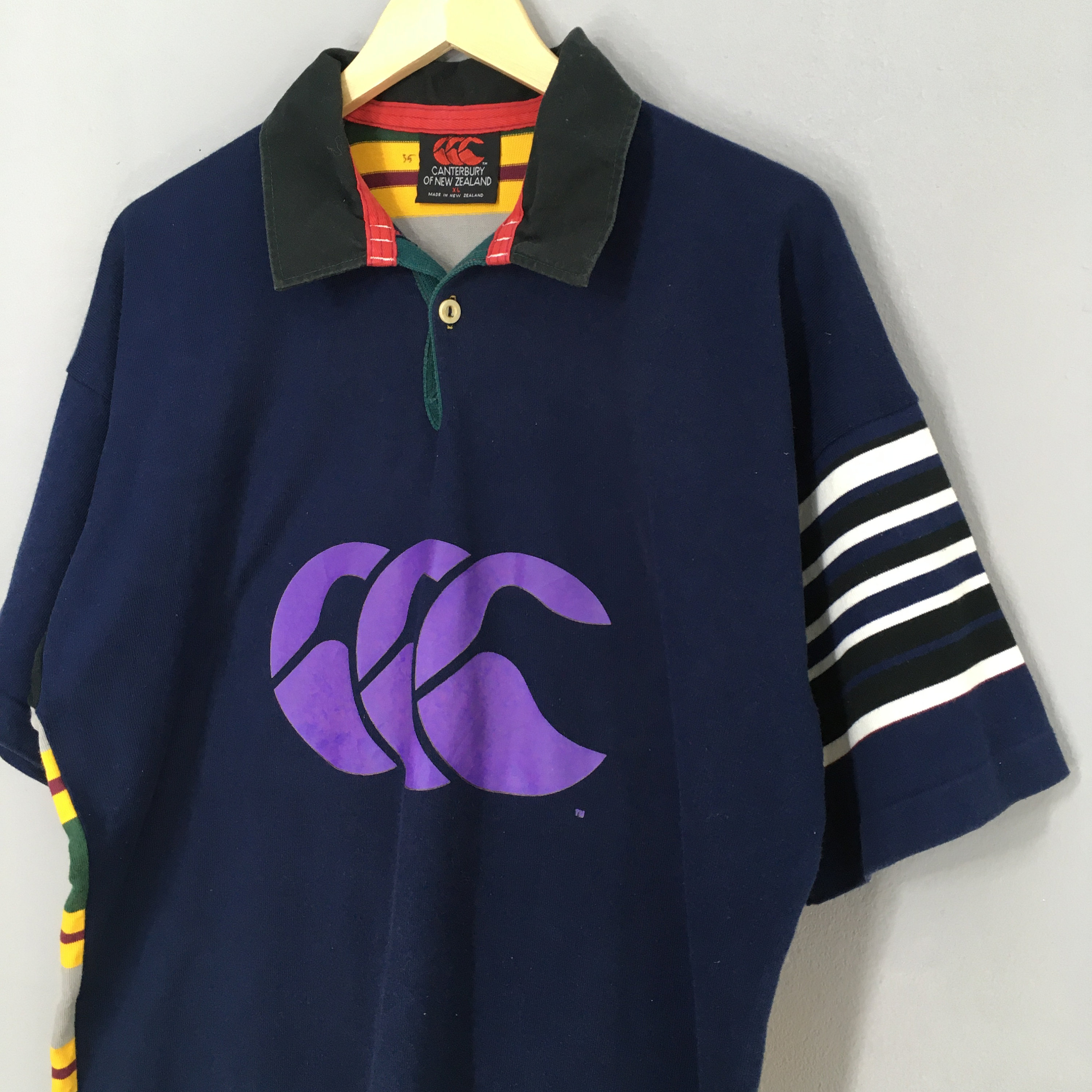 Vintage Canterbury of New Zealand Rugby Multicolor Stripes