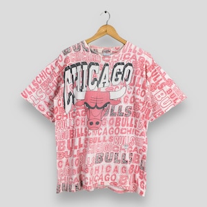 Vintage 90s Chicago Bulls Nba World Champions Red T shirt Large 90&#39;s Michael Jordan Nba Basketball Bulls Printed Salem Sportswear Tee Size L