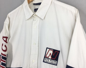 Chemise Vintage Nautica Manches Longues - Style Rétro Années 90 Taille L