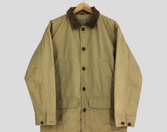 Chaqueta de trabajo LL Bean vintage de los 90, color marrón pato, talla pequeña. Ropa de trabajo LL Bean, abrigo de campo para granero, ropa de trabajo para caza. Chaqueta vaquera LL Bean para hombre, talla S.