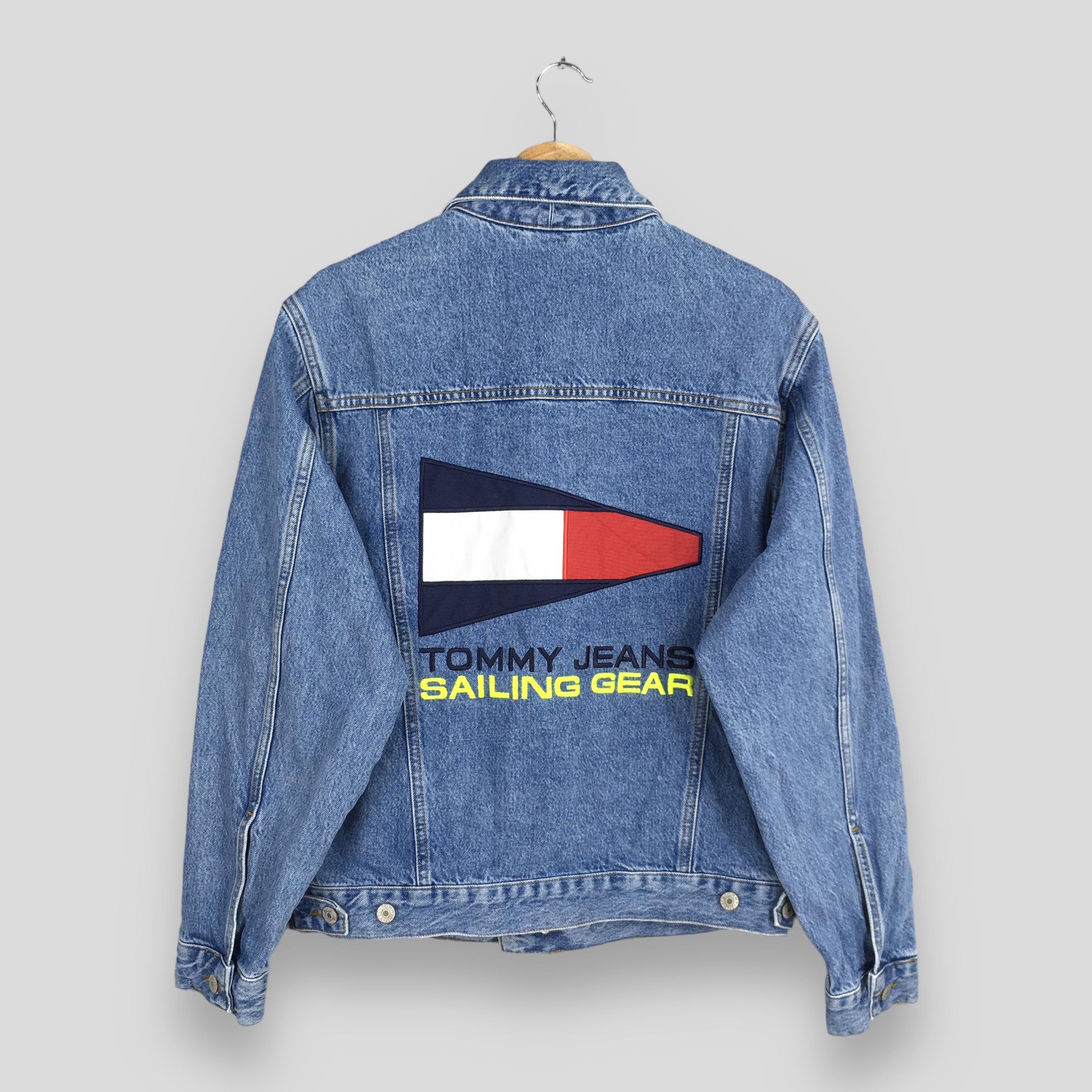 トミー sailing 90s ユニセックスロゴデニムジャケット Vintage Tommy Hilfiger Trucker Denim Jacket Xsmall 90's Tommy