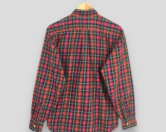 Vintage Polo Ralph Lauren Checkered Flannel Red Shirt Large Polo