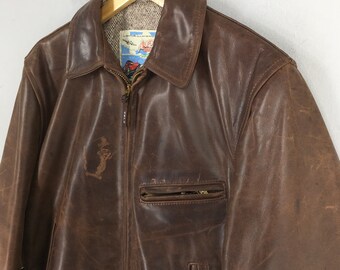 Vintage 80's Aero Leather Steerhide NYC Punk Jacket Medium