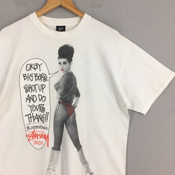Vintage 90s Stussy Tribe Usa Skater White T Shirt Large Vintage 90s Stussy Tribe Usa Skater White T Shirt Large