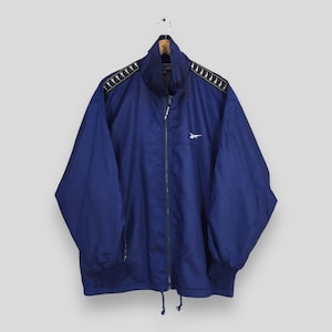 Vintage Reebok Sports Windbreaker Jacket XLarge 1990s Reebok Sportswear Side Tapes Reebok Athletic Tracksuit Reebok Zipper Coats Size XL