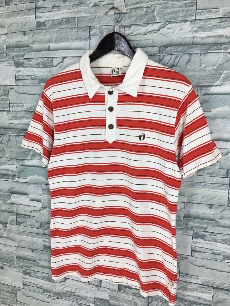 Vintage 80's HANG TEN Stripes Polo Shirt Medium Hawaii | Etsy