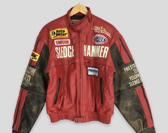 Vintage Yellow Corn Motorsports Sledge Hammer Leather Jacket Vintage Yellow Corn Motorsports Sledge Hammer Leather Jacket