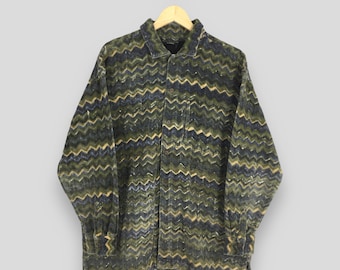 Vintage 90's Trucha Vagabunda Pattern Native Shirt XLarge Retro Multicolor Stripes Multicolor Casual Wear Flannel Cotton Thick Button Up XL