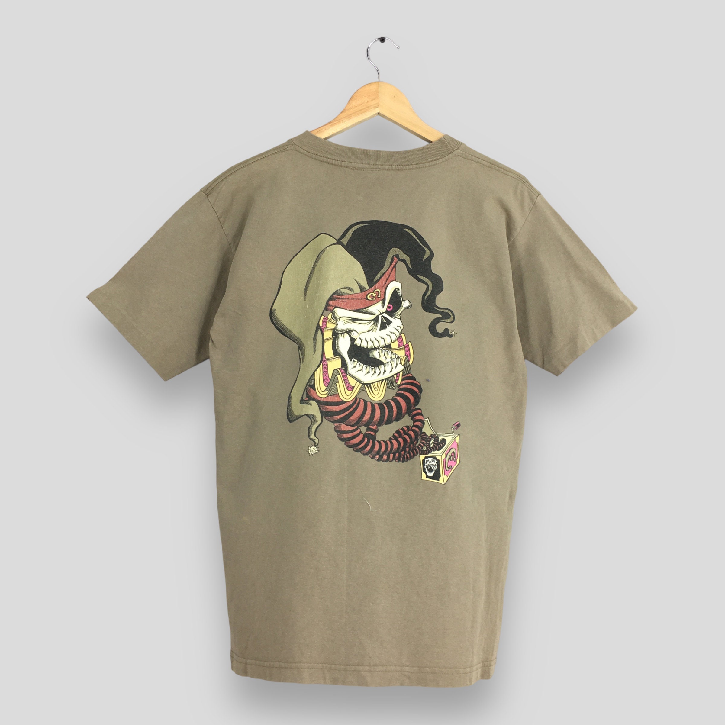 Vintage Bullhead Brown Creepy Skull Clown T Shirt Medium