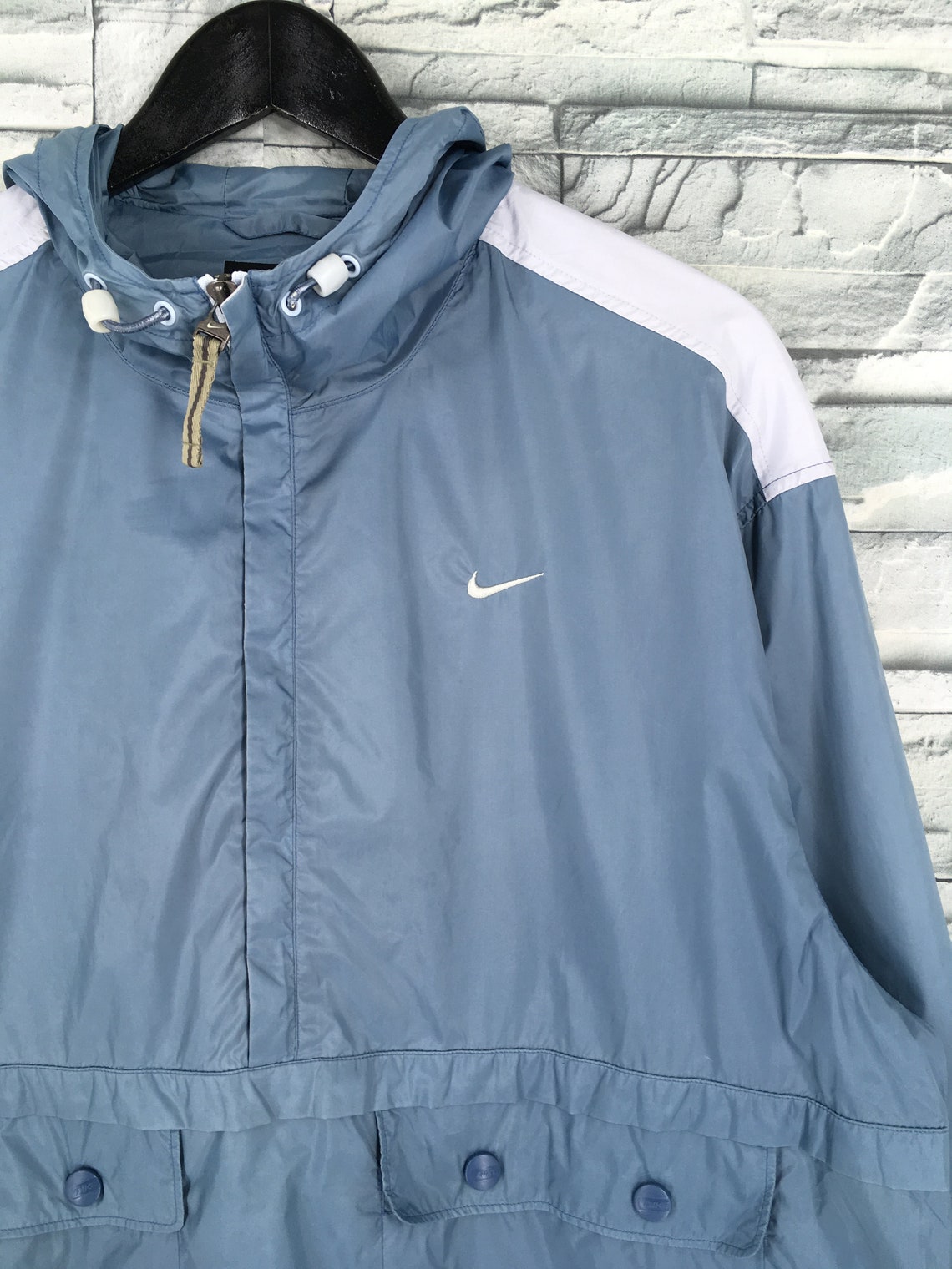 Vintage 90's Nike Windbreaker Anorak Jacket Xlarge Nike | Etsy