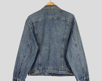 Vintage 90s Wrangler 124MJ Denim Trucker Jacket Medium 1980s
