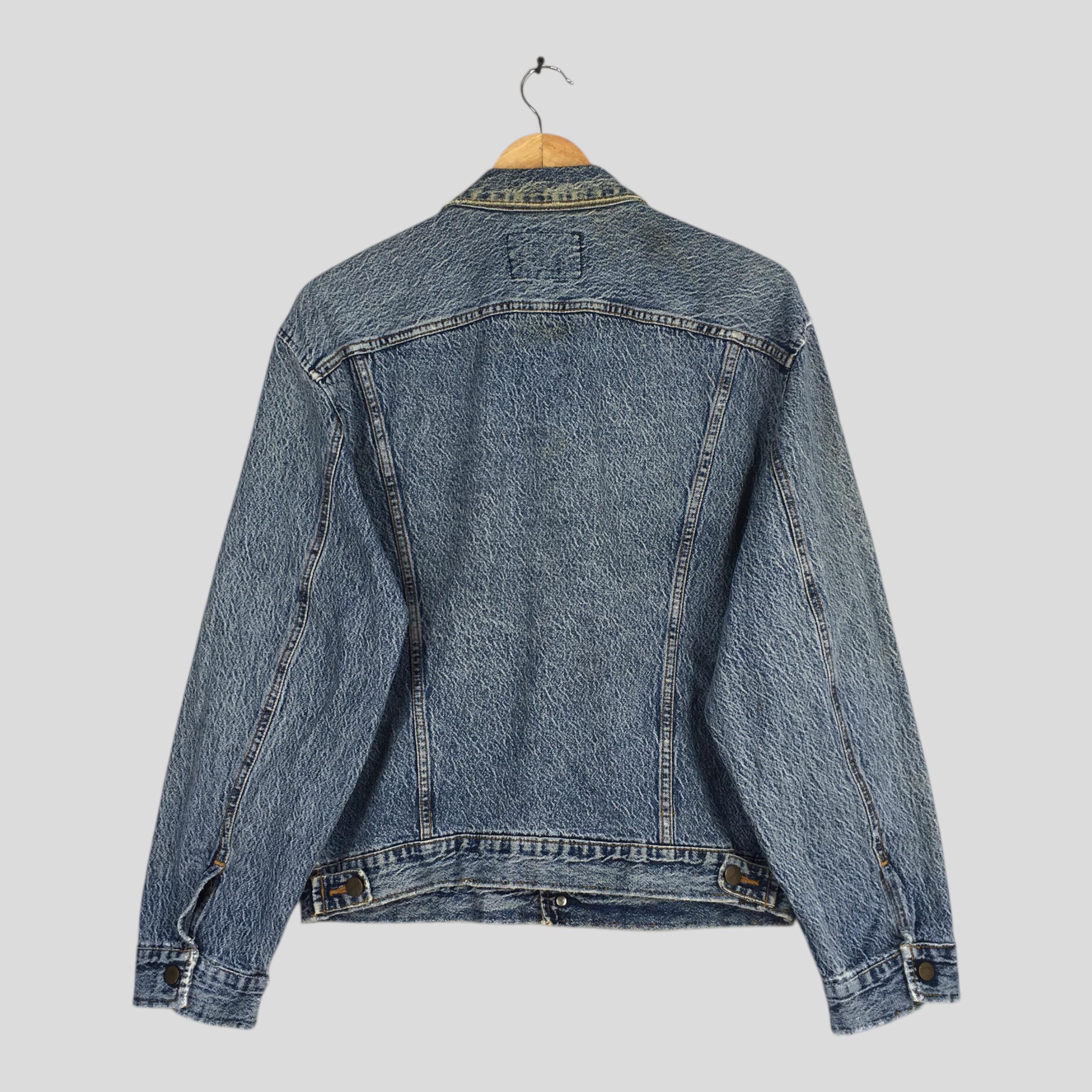 Vintage 90s Wrangler 124MJ Denim Trucker Jacket Medium 1980s 