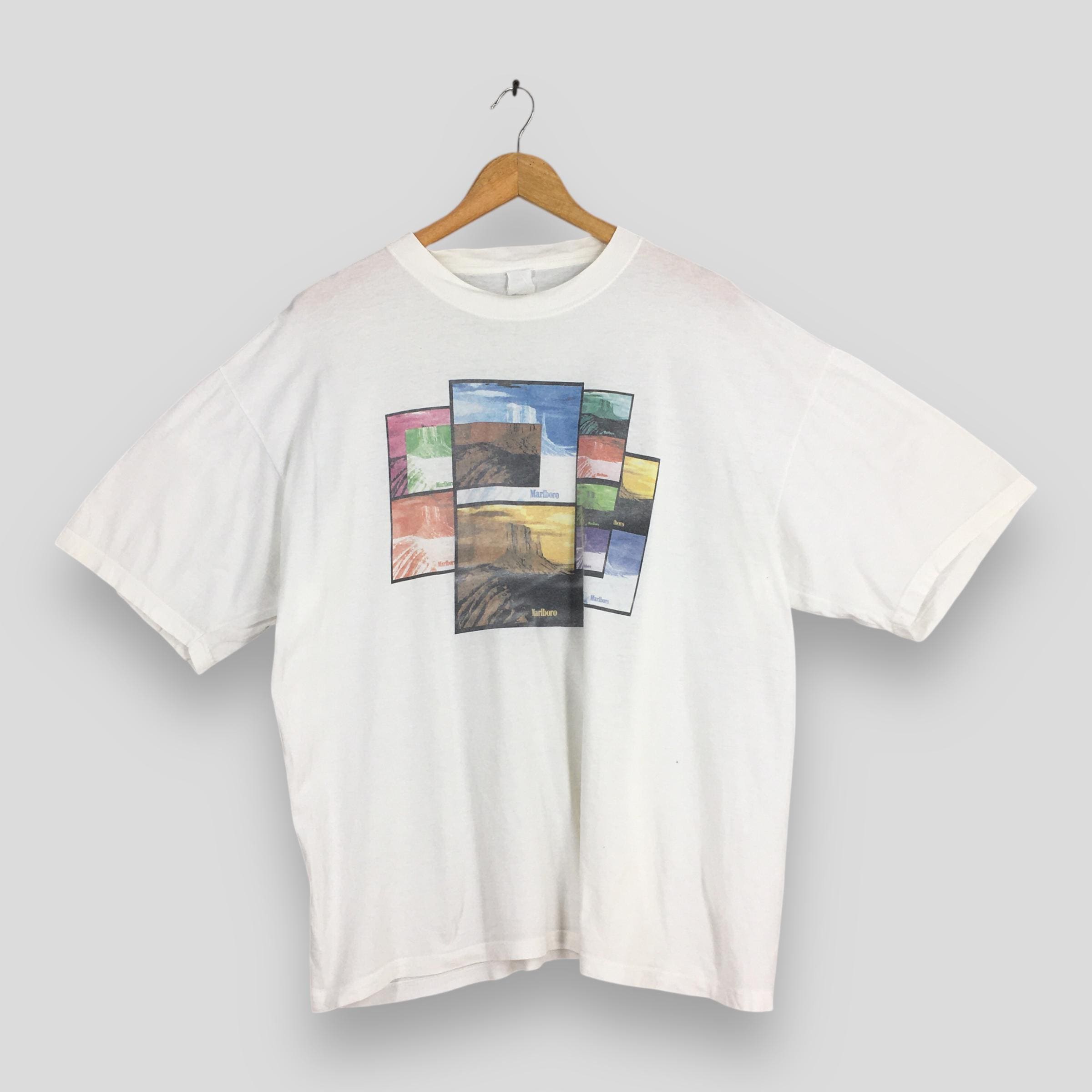 marlboro cigarettes shirt Tshirt oversized  Vanaaccessories Our heavyweight fabrics are garment dyed Vintage 90's Marlboro Unlimited Country