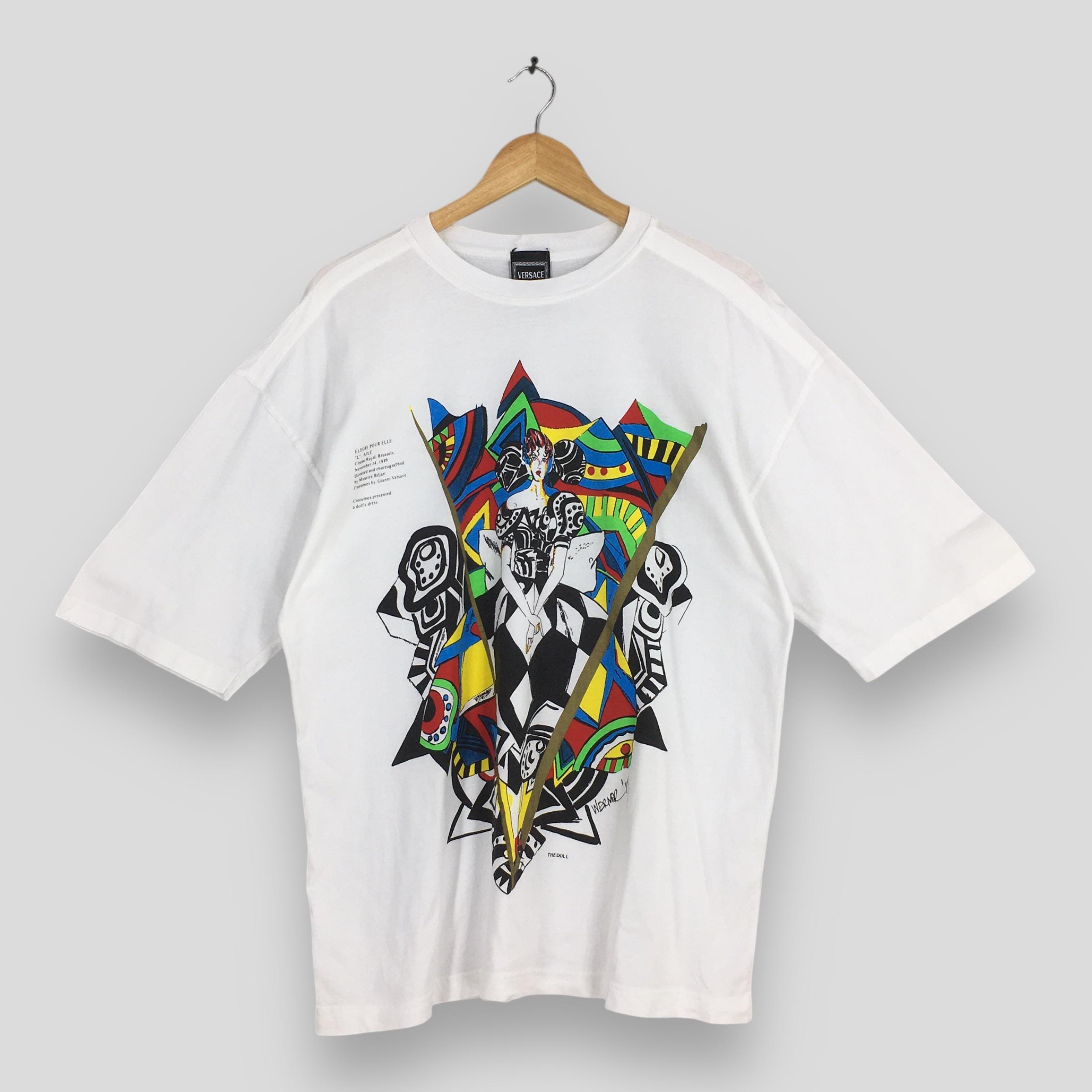 Vintage 90s Versace Jeans Couture Werner White Tshirt Large 