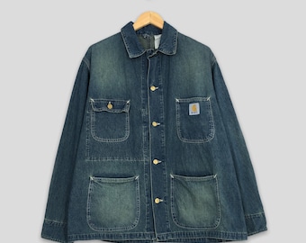 Vintage Carhartt Indigo Blue Chore Jeans Denim Jacket Carhartt