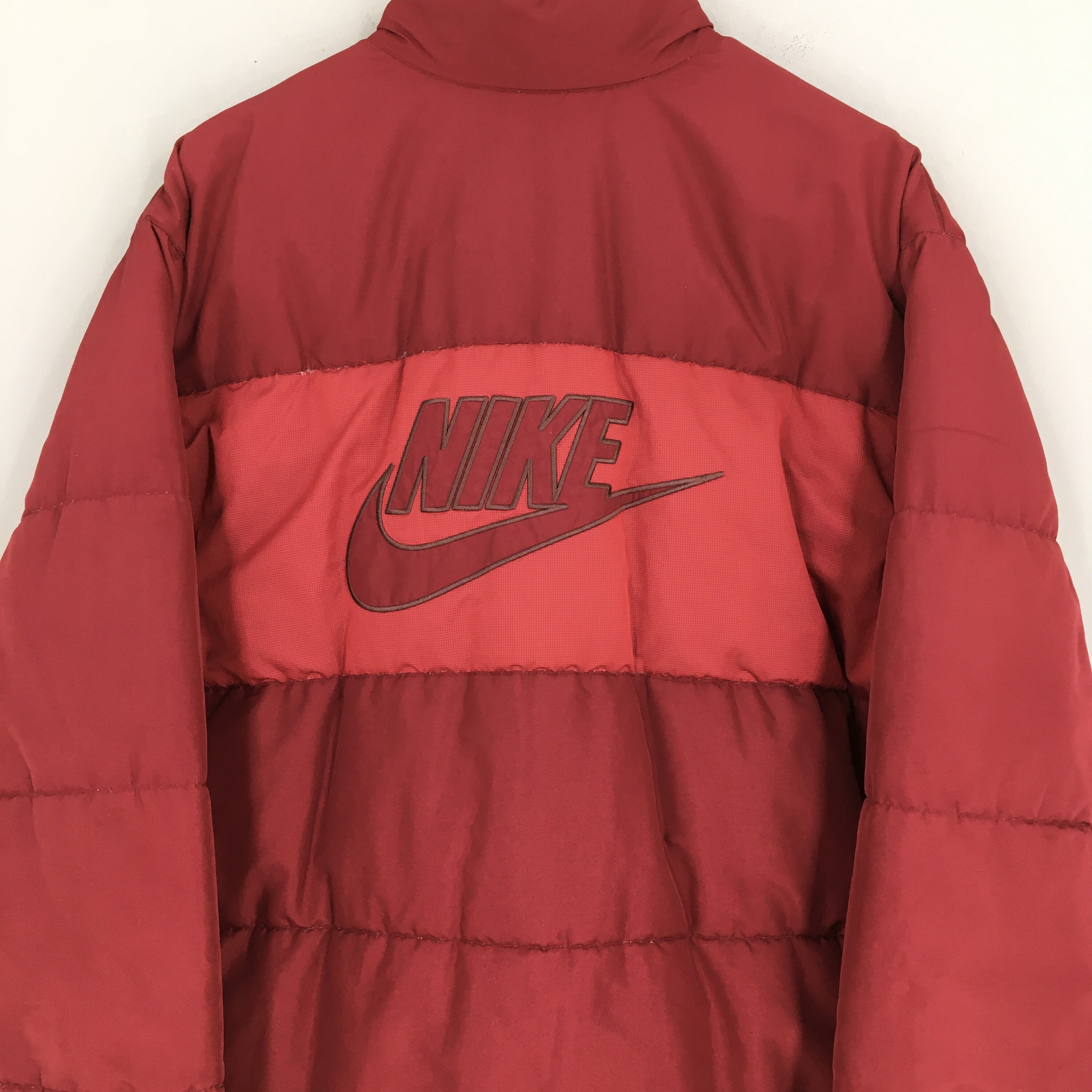 red nike puffer jacket women's