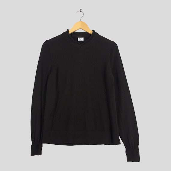 C.P. Company, Vintage C.P. Company Knit Cotton Pullover Small CP Company Black Minimalist Sweater C.P. Company Made In Italy Plain Jumper Size S