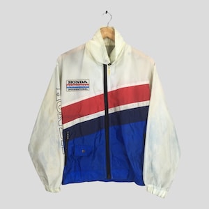 Vintage90s Honda Racing F1 Team Blue Jacket Large Honda Racing Team Windbreaker Honda International Formula One Motorsports JDM Japan Coat L