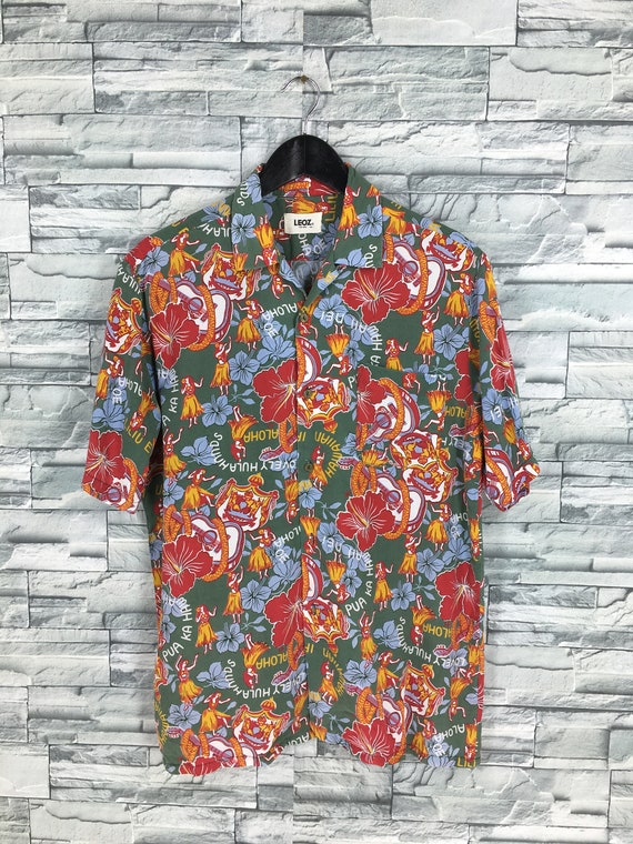 Vintage 80's HAWAIIAN LEOZ Aloha Tropical Shirt Medium | Etsy