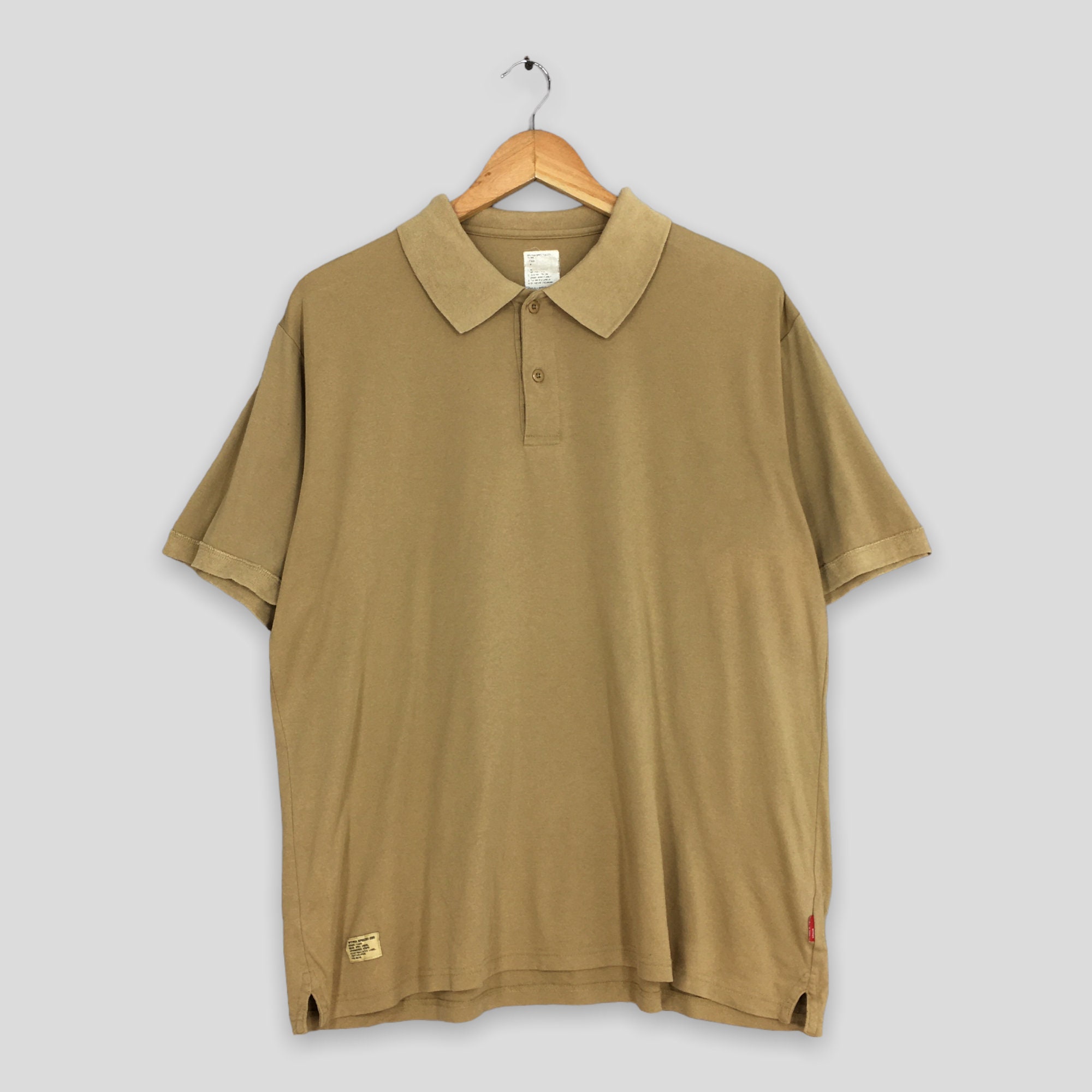 WTAPS, Vintage Wtaps Japan Plain Khaki Polos Shirt Large Wtaps Plain Japan Streetwear Fashion Wtaps Hyterics Bounty Hunter Polos Size L
