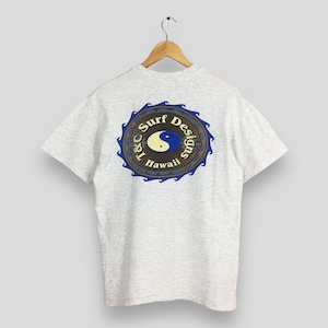 Vintage 90s T&C Surf Designs Yin Yang Printed Surfing Gray Tshirt Medium Hawaii Pipeline Beach Surfing Hawaiian Ocean Wave Surf Wear Size M