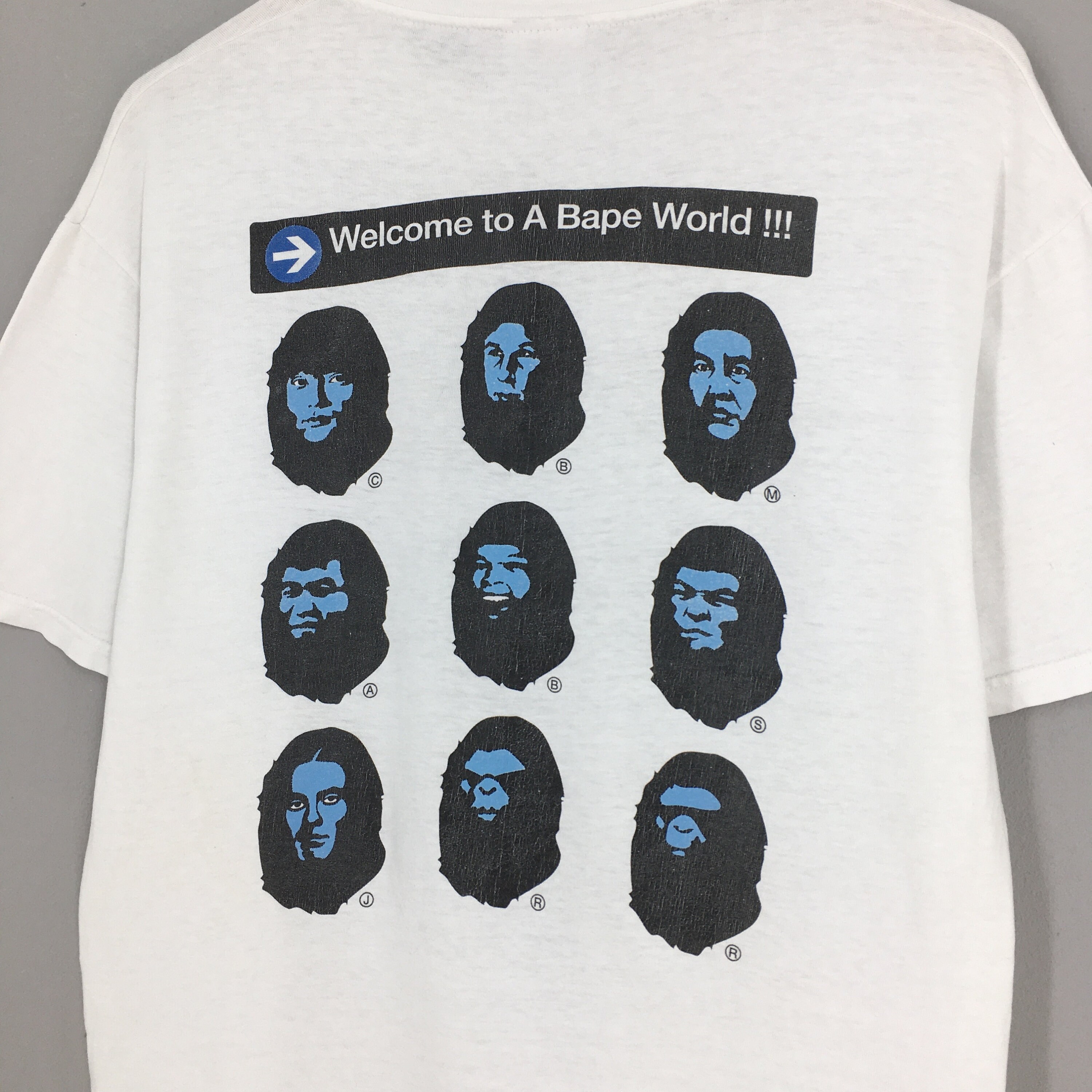 A Bathing Ape Worldwide Bape Head White T Shirt Medium Bape - Etsy