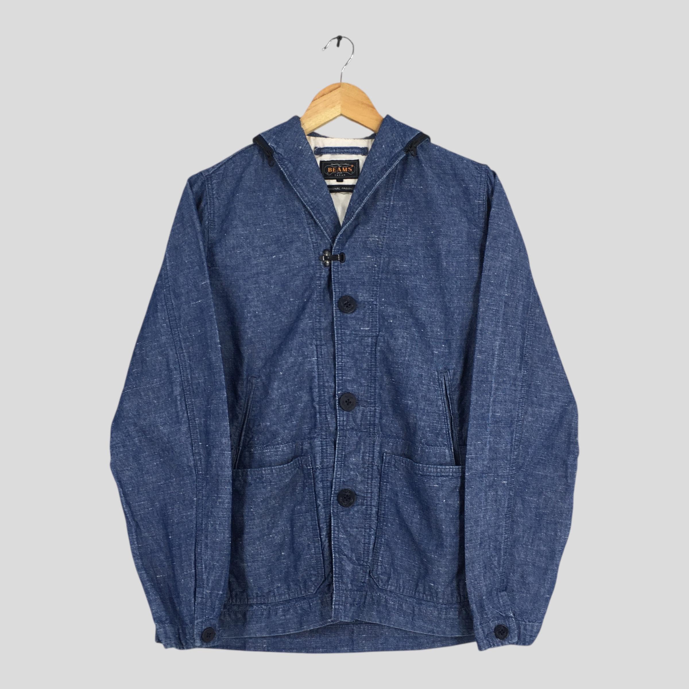 Vintage Beams Japan Usn Shawl Collar Indigo Blue Button Jacket