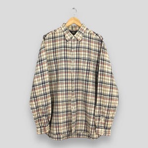Vintage Polo Ralph Lauren Checkered Flannel Shirt Large Ralph Lauren Plaid Checked Tartan Double RL Buttondown Ralph Lauren Linen Oxfords L