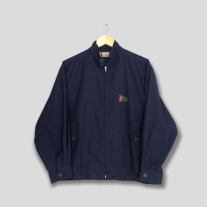 Vintage Polo Club Harrington Blue Jacket Medium 1990&#39;s Polo Pony Harrington Casual Zipper Coat Size M
