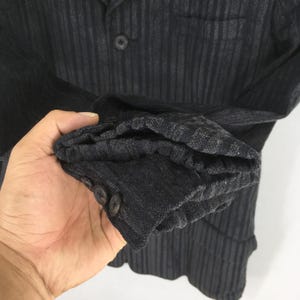 Vintage Ys For Men Yohji Yamamoto Coat Jacket Medium Yohji Japan Black Striped Textured Button Jacket Yohji Yamamoto Minimalist Blazer M image 5