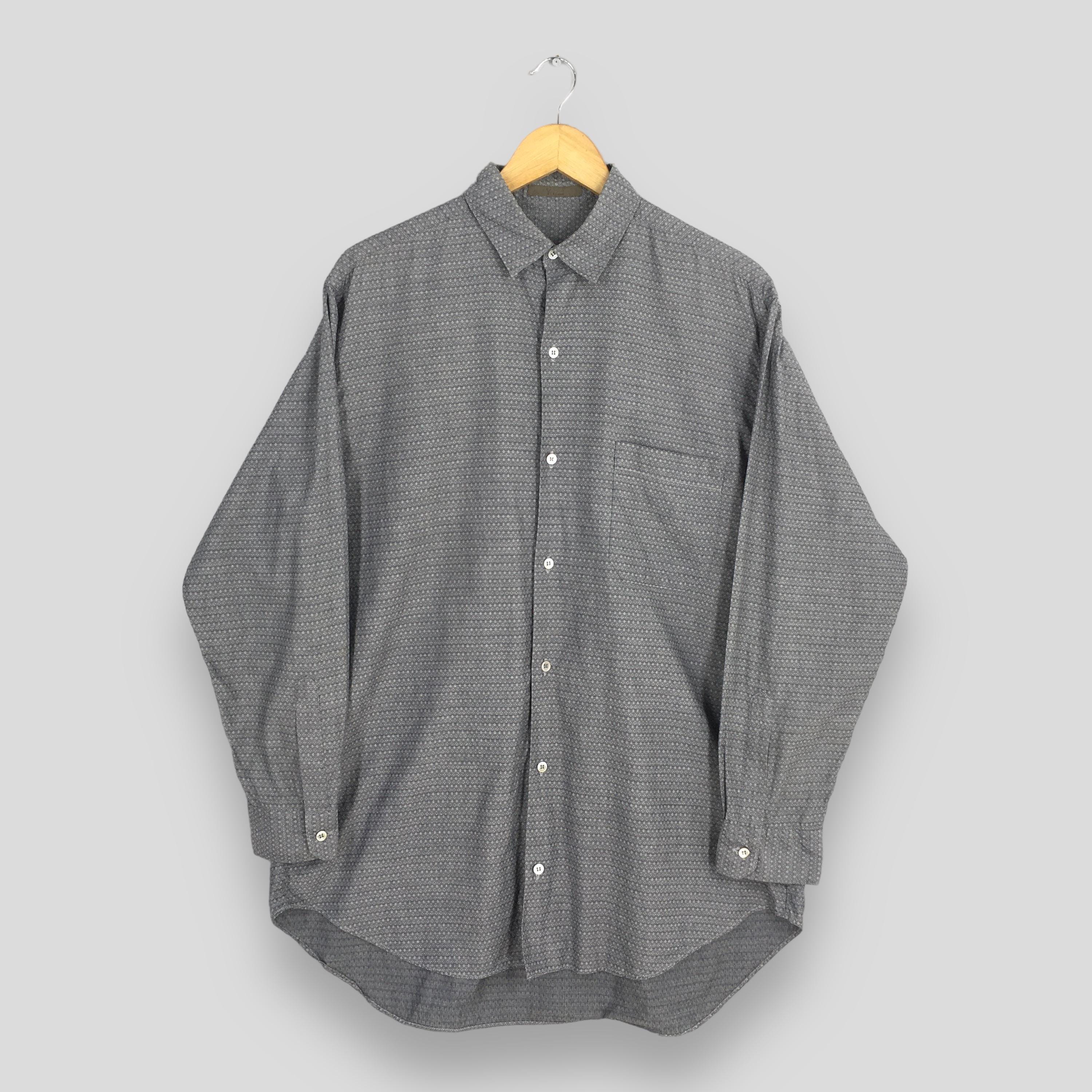90s Y's for men Yohji Yamamoto リネンシャツ　長袖 Vintage Ys for Men Yohji Yamamoto Gray Shirt Xlarge Ys Japanese