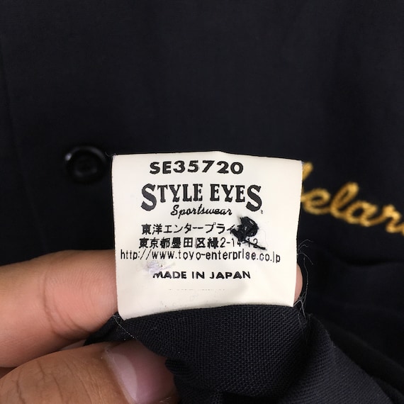 Vintage Style Eyes Bowling Shirt Rayon Small Suga… - image 8