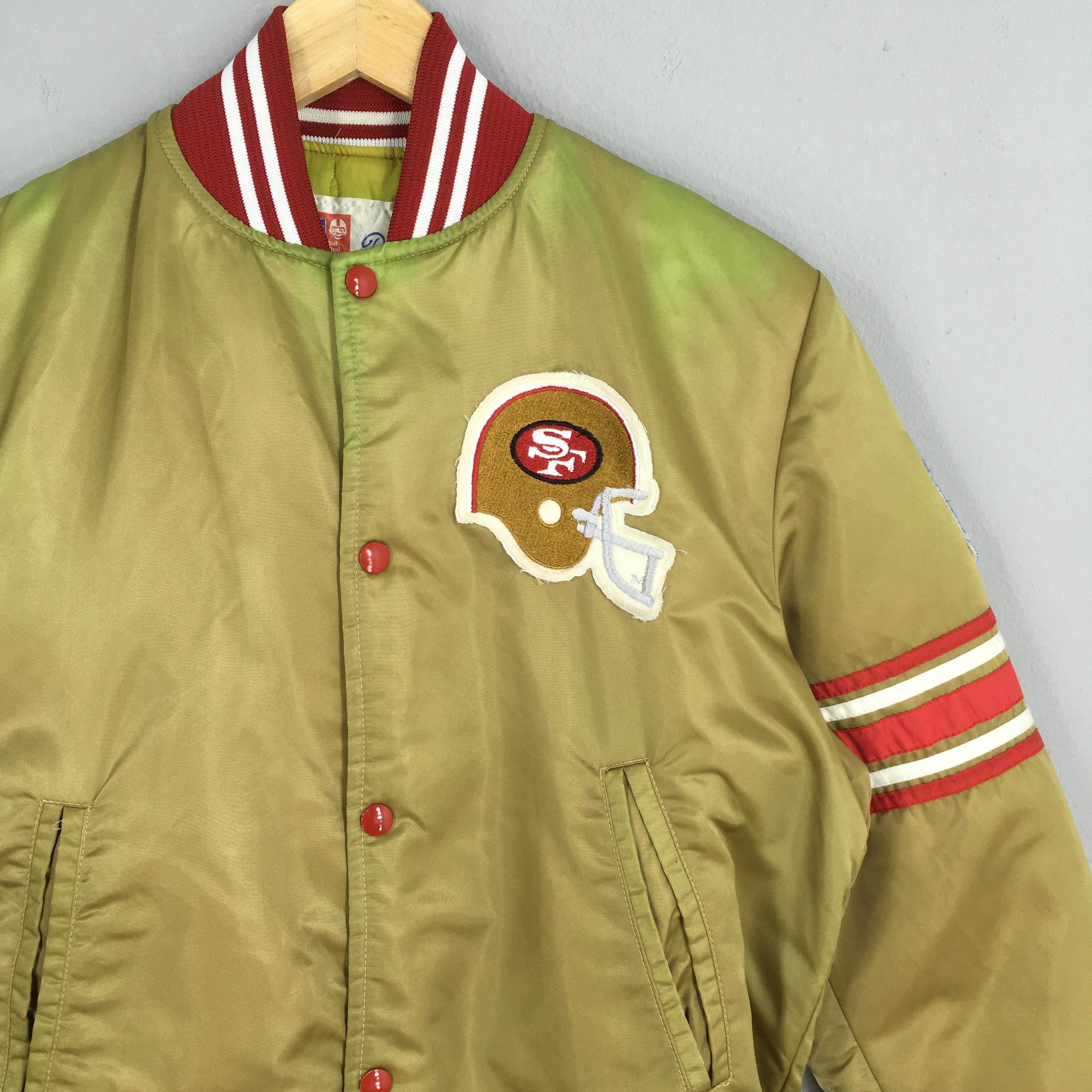 Vintage San Francisco 49ers NFL Gold Satin Jacket Small 1990's NFL